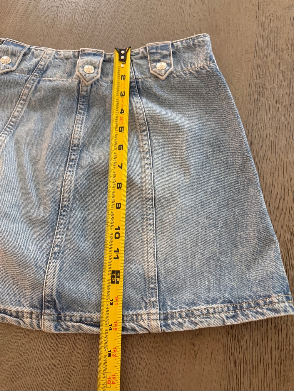 We The Free light Denim A-line mini skirt size 27 - Picture 3 of 6